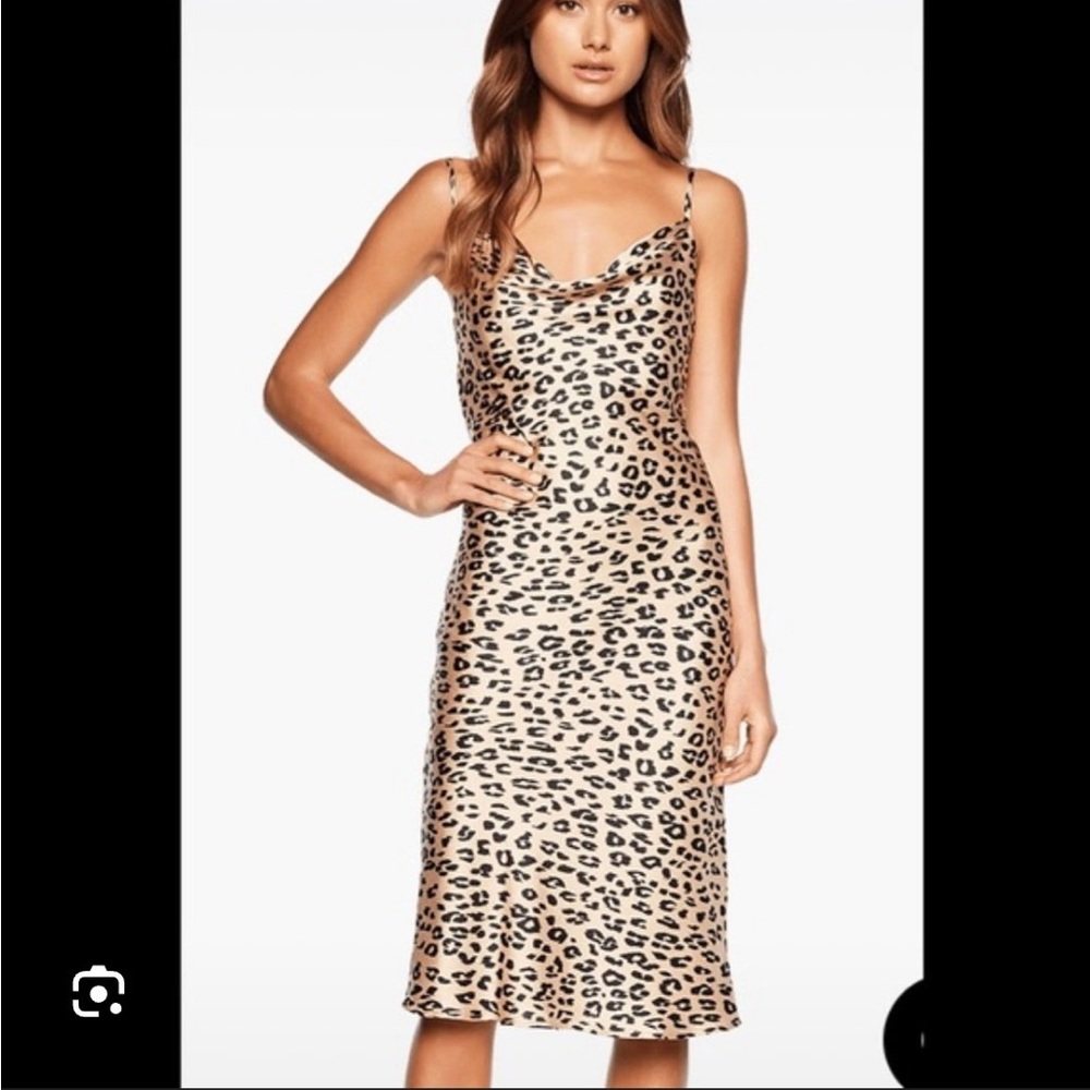 Bardot Leopard Print‎ slip Midi Dress